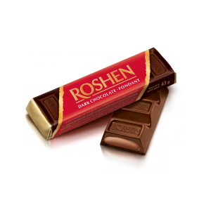 Roshen 40g étcsokoládé szelet brandy ízű töltelékkel