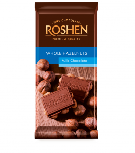 Roshen 90g tejcsokoládé egész mogyoróval